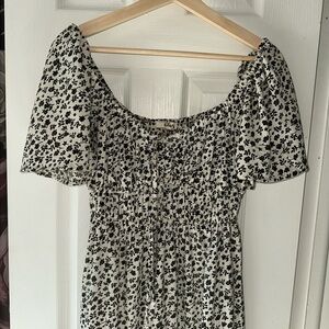 Black and White Floral Dress